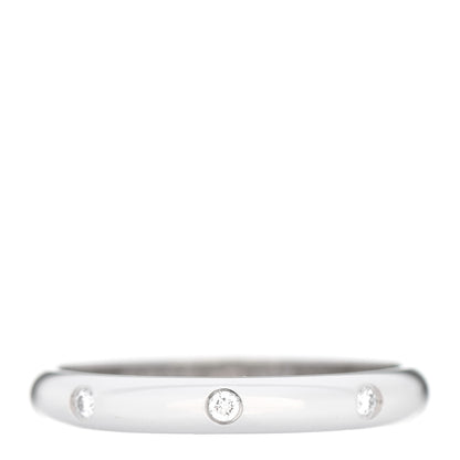 Cartier Platinum 3 Diamond 2.6mm 1895 Wedding Band Ring 50 5.25 1 of 8