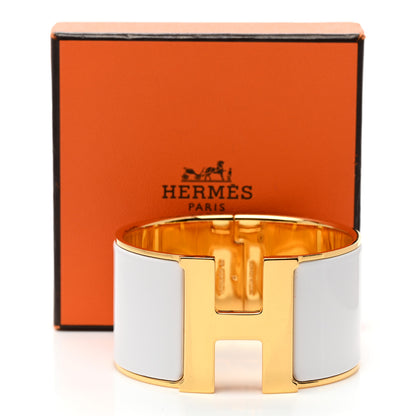 Hermes Enamel Extra Wide Clic Clac H Bracelet PM White 7 of 7