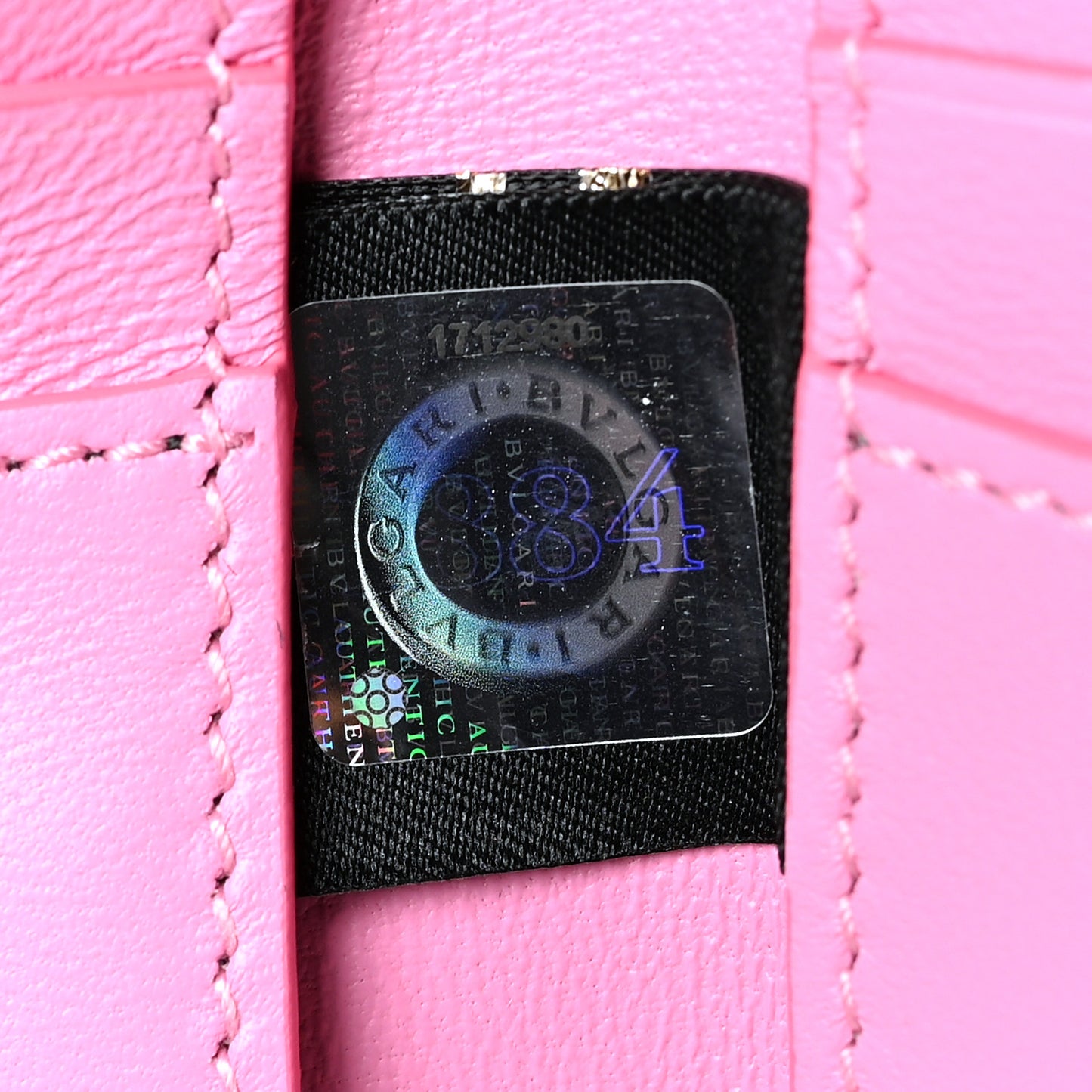 Serpenti Calfskin Card Case Fuchsia Pink