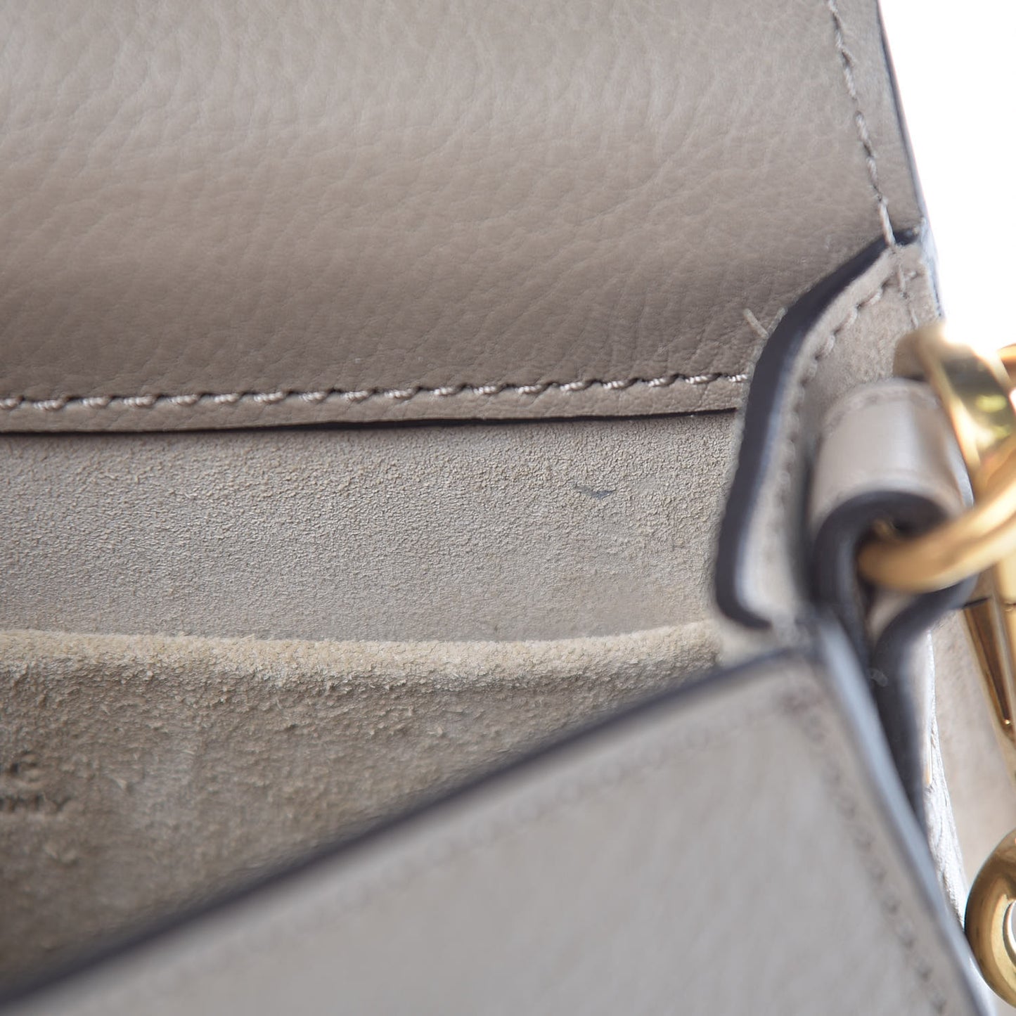 Calfskin Suede Small Nile Bracelet Bag Motty Grey