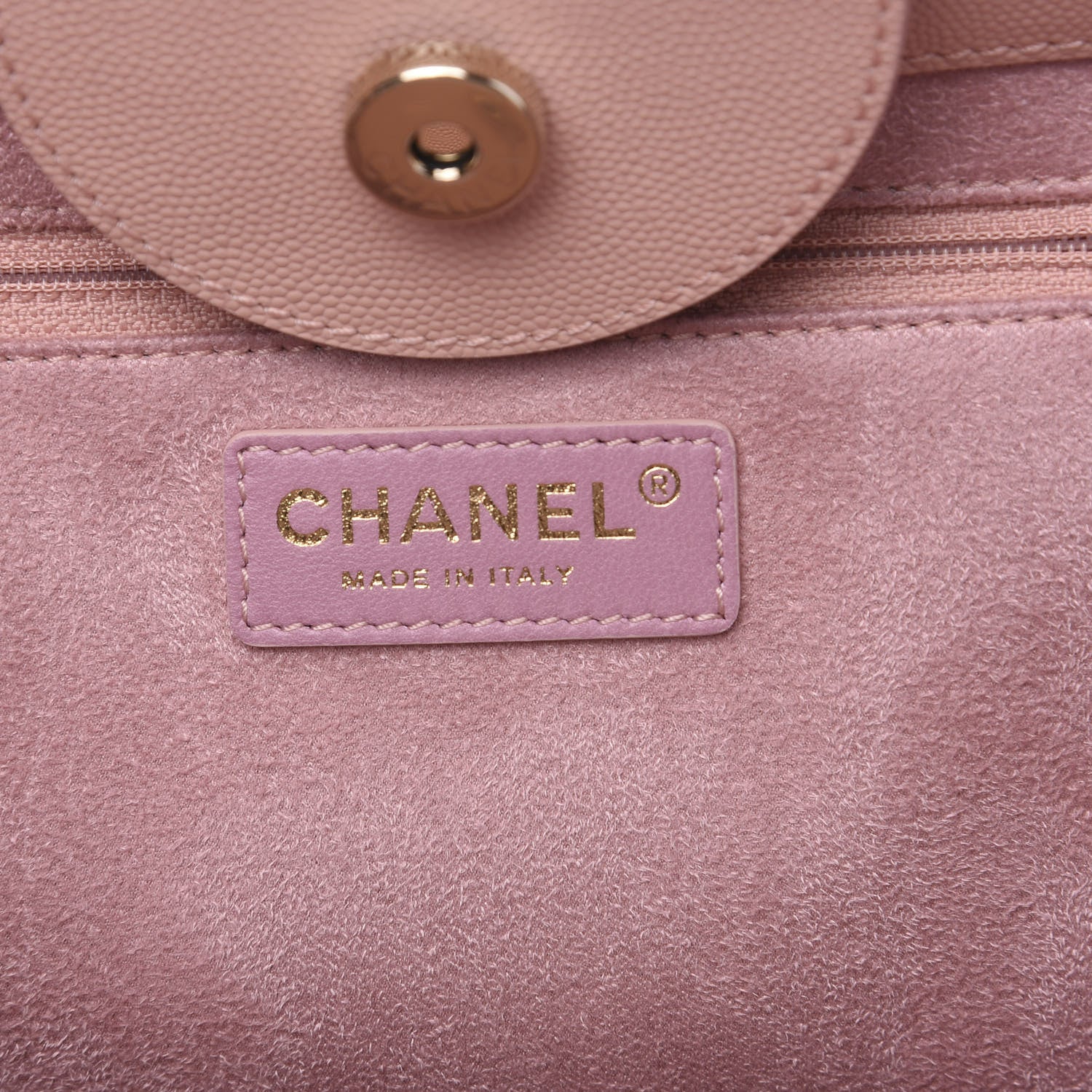 Chanel Caviar Small Studded Deauville Tote Light Pink 7 of 9