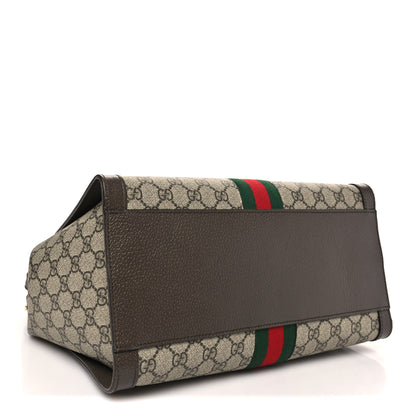 Gucci GG Supreme Monogram Web Medium Ophidia Tote Bag Brown 4 of 11