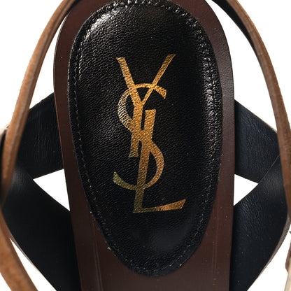 Saint Laurent Suede Tribute 105 Platform Sandals 39.5 Tan 8 of 8