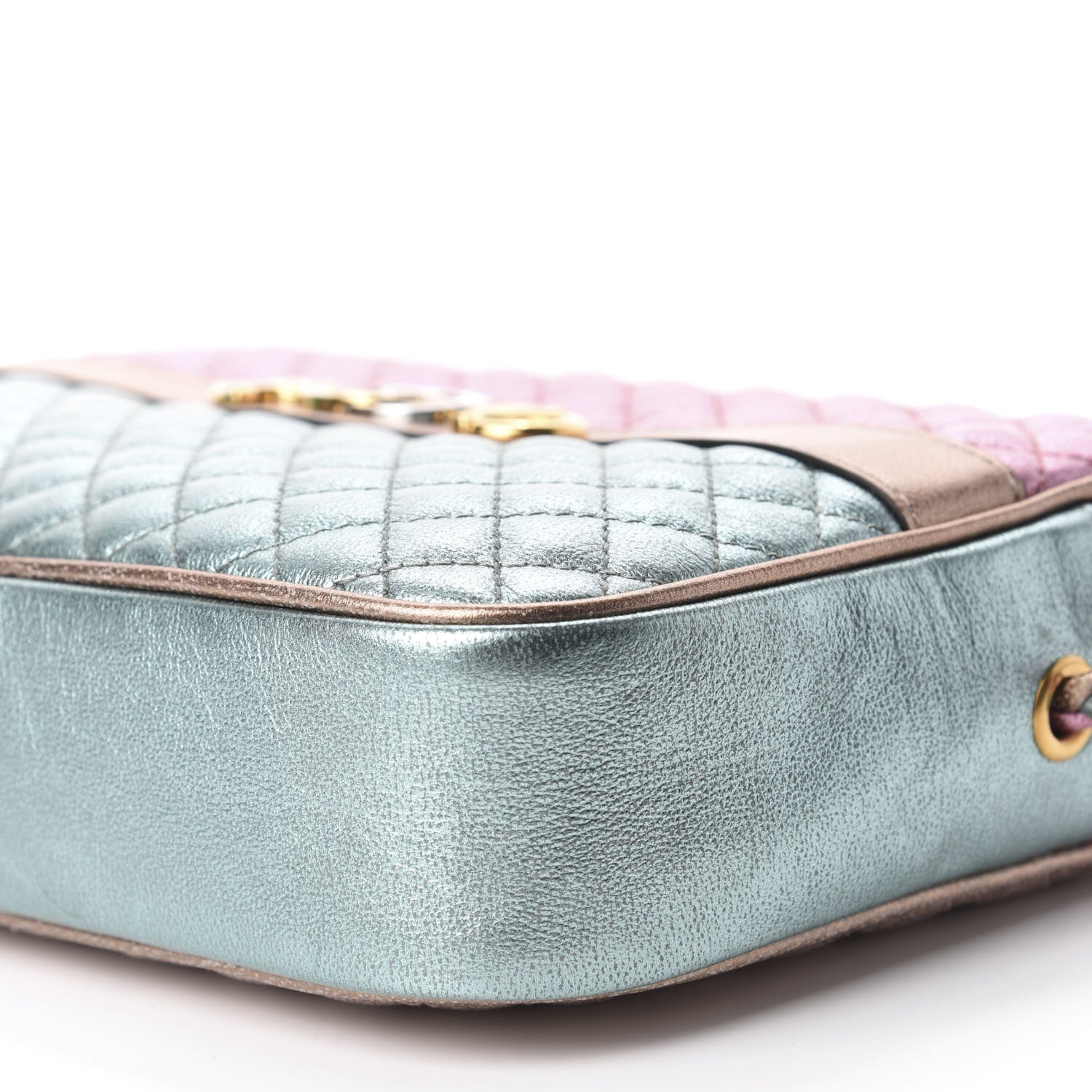 Gucci Laminated Nappa Trapuntata Small Zumi Shoulder Bag Rosa Lago Rame 7 of 11