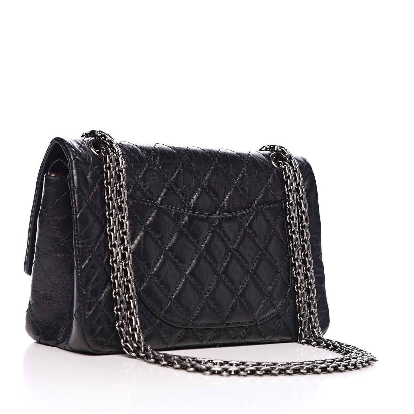 Aged Calfskin Quilted 2.55 Reissue 225 Flap Black