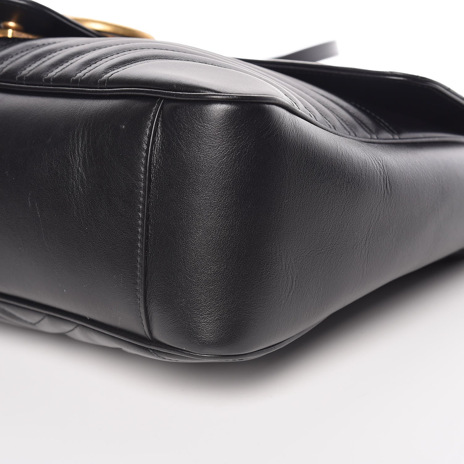 Gucci Calfskin Matelasse Large GG Marmont Shoulder Bag Black 6 of 11