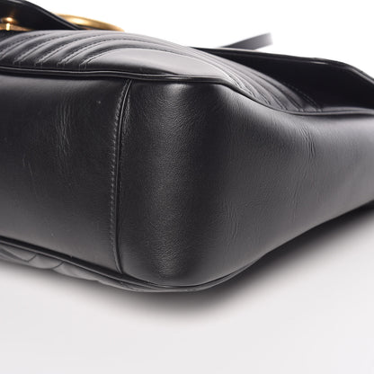 Gucci Calfskin Matelasse Large GG Marmont Shoulder Bag Black 6 of 11