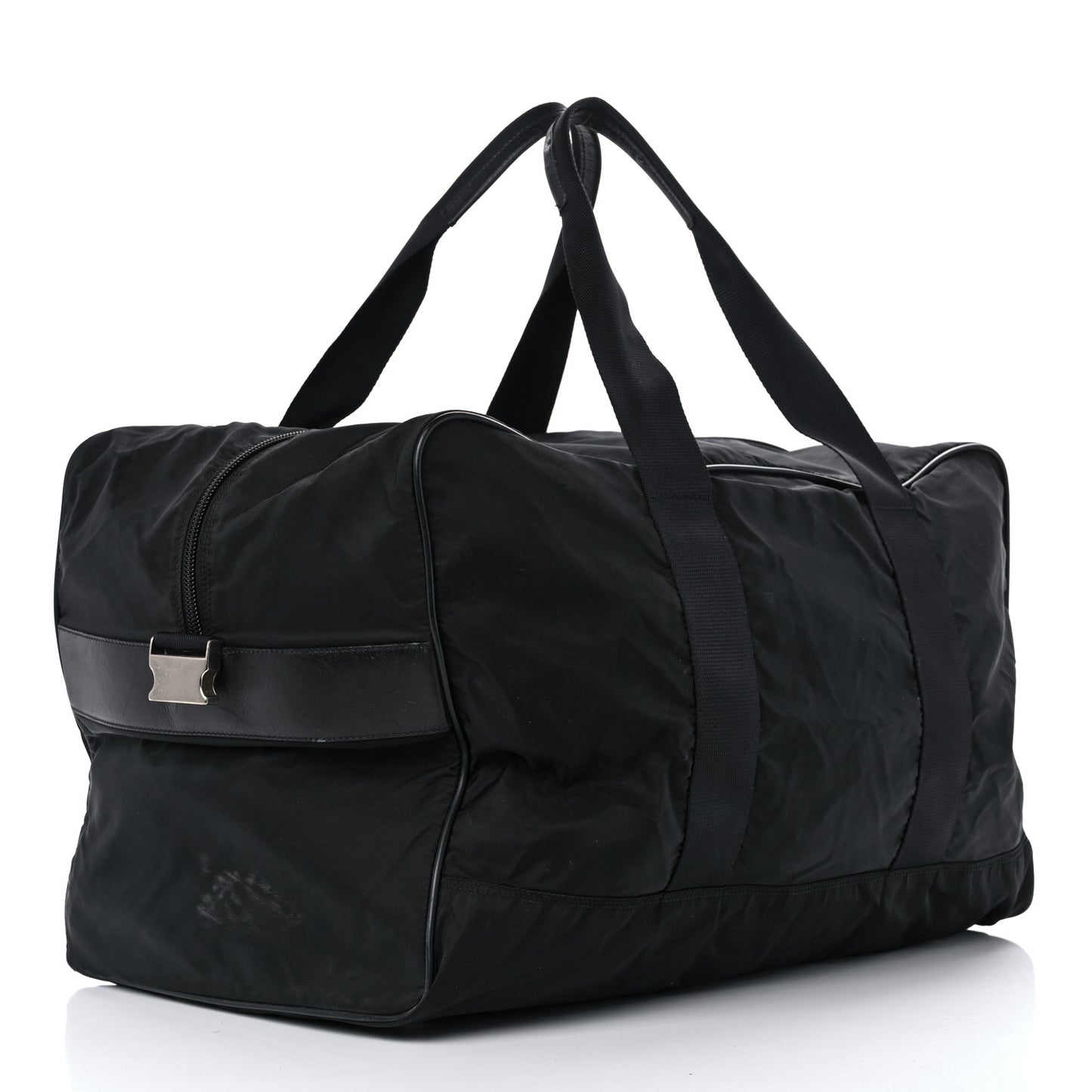Tessuto Nylon Saffiano Viaggio Duffle Black