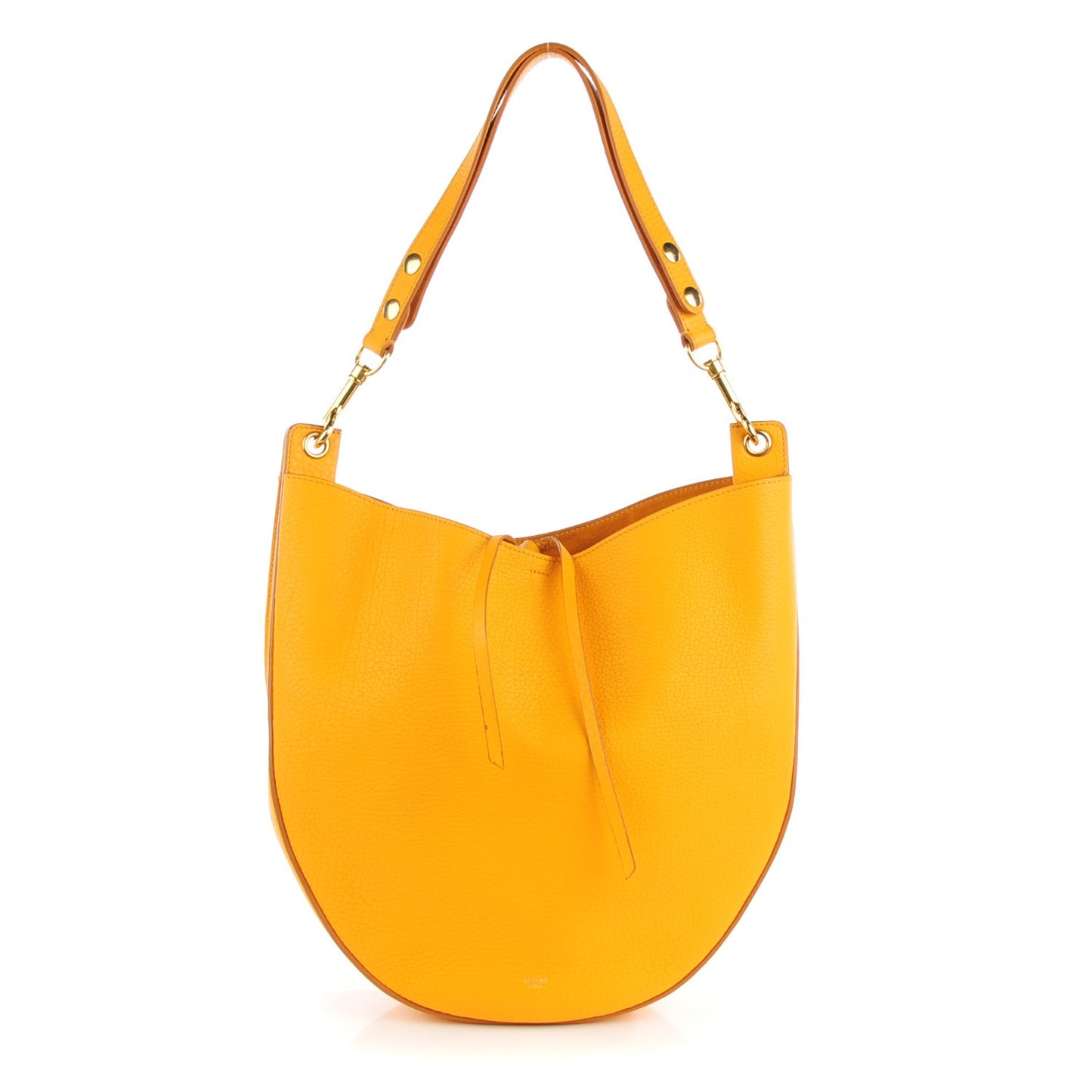 Crisped Calfskin Medium Hobo Saffron