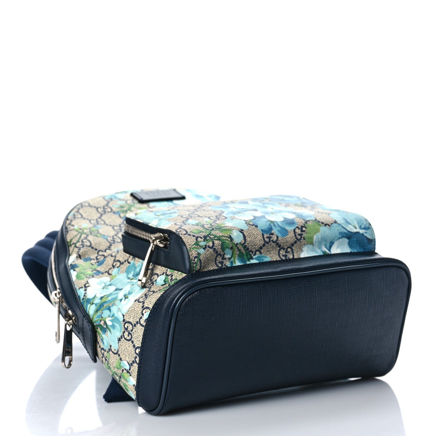 GG Supreme Monogram Blooms Small Day Backpack Blue