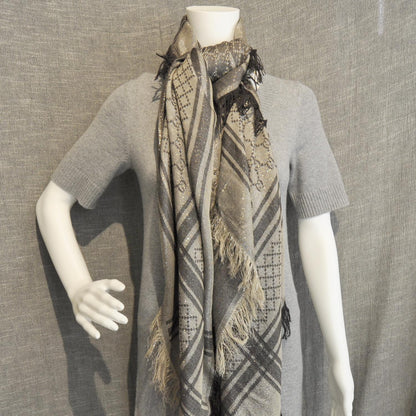 Gucci Wool Silk Monogram Shawl 4 of 8