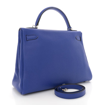 Hermes Togo Kelly Retourne 32 Bleu Electrique 3 of 12
