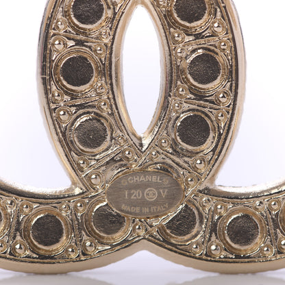 Chanel Pearl Crystal CC Brooch Gold 4 of 5