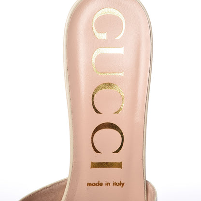 Gucci Malaga Kid Crystal Square G Madelyn Mules 40 Vintage White 7 of 11