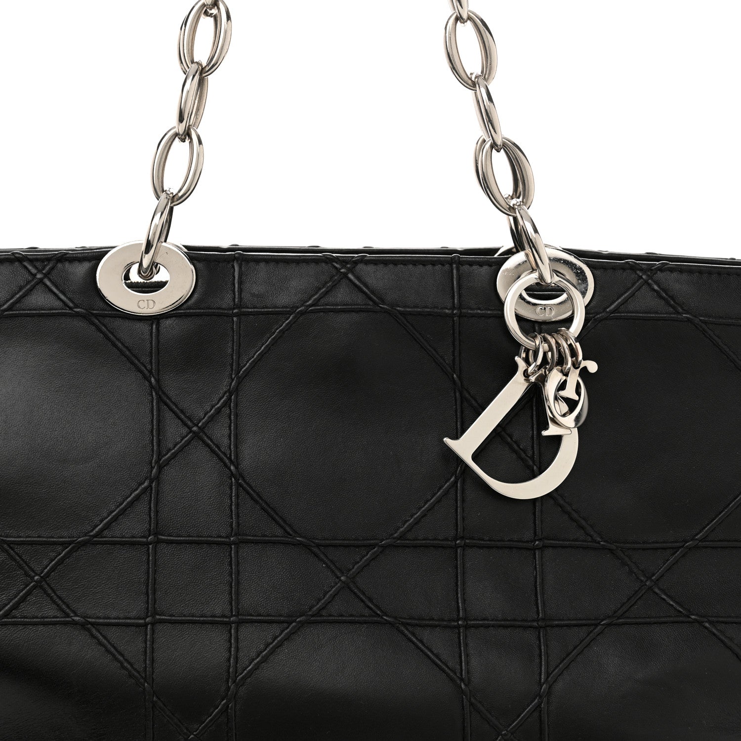 Christian Dior Lambskin Macrocannage Granville Tote Black 8 of 12