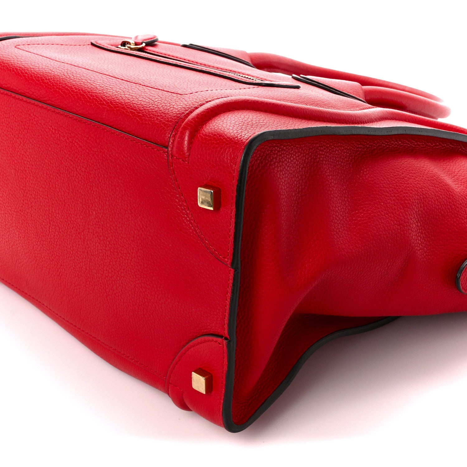 Celine Drummed Calfskin Mini Luggage Coquelicot 11 of 12