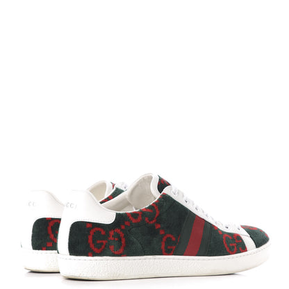 Gucci Terry Cloth GG Monogram Web Womens Ace Sneakers 41 Green Red 4 of 10