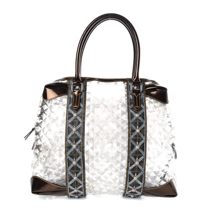 Fendi PVC Patent Zucca Spalmati Large Mixed Media B Mix Tote Multicolor Brown Tobacco 1 of 11