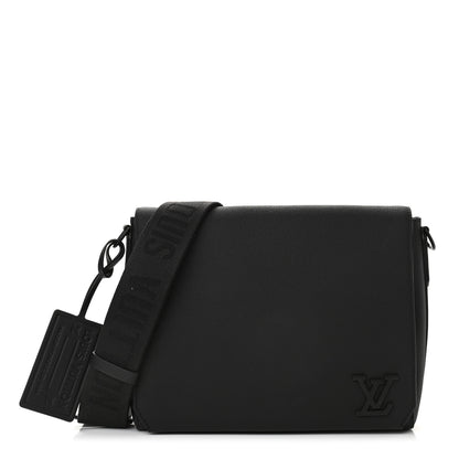 Louis Vuitton Calfskin Aerogram Messenger Black 1 of 9