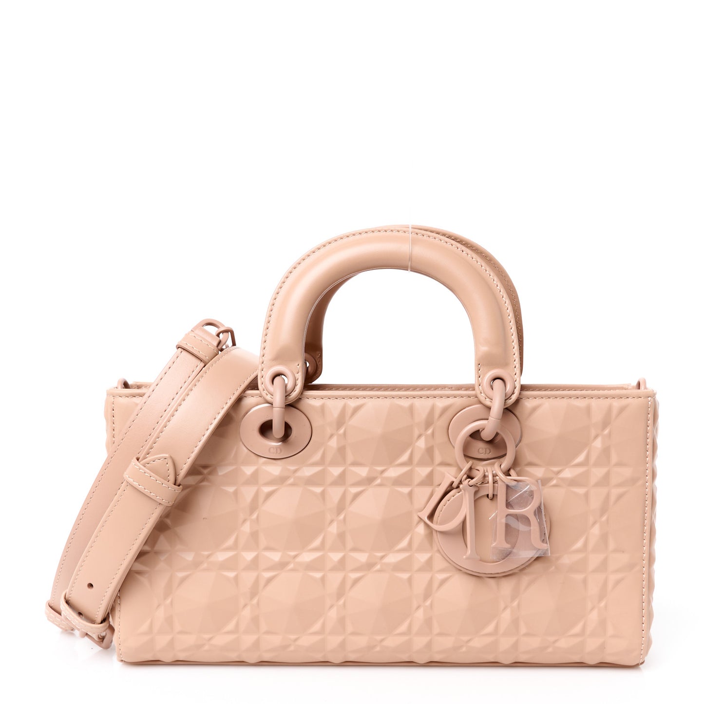 Calfskin Cannage Diamond Medium Lady D-Joy Rose Des Vents
