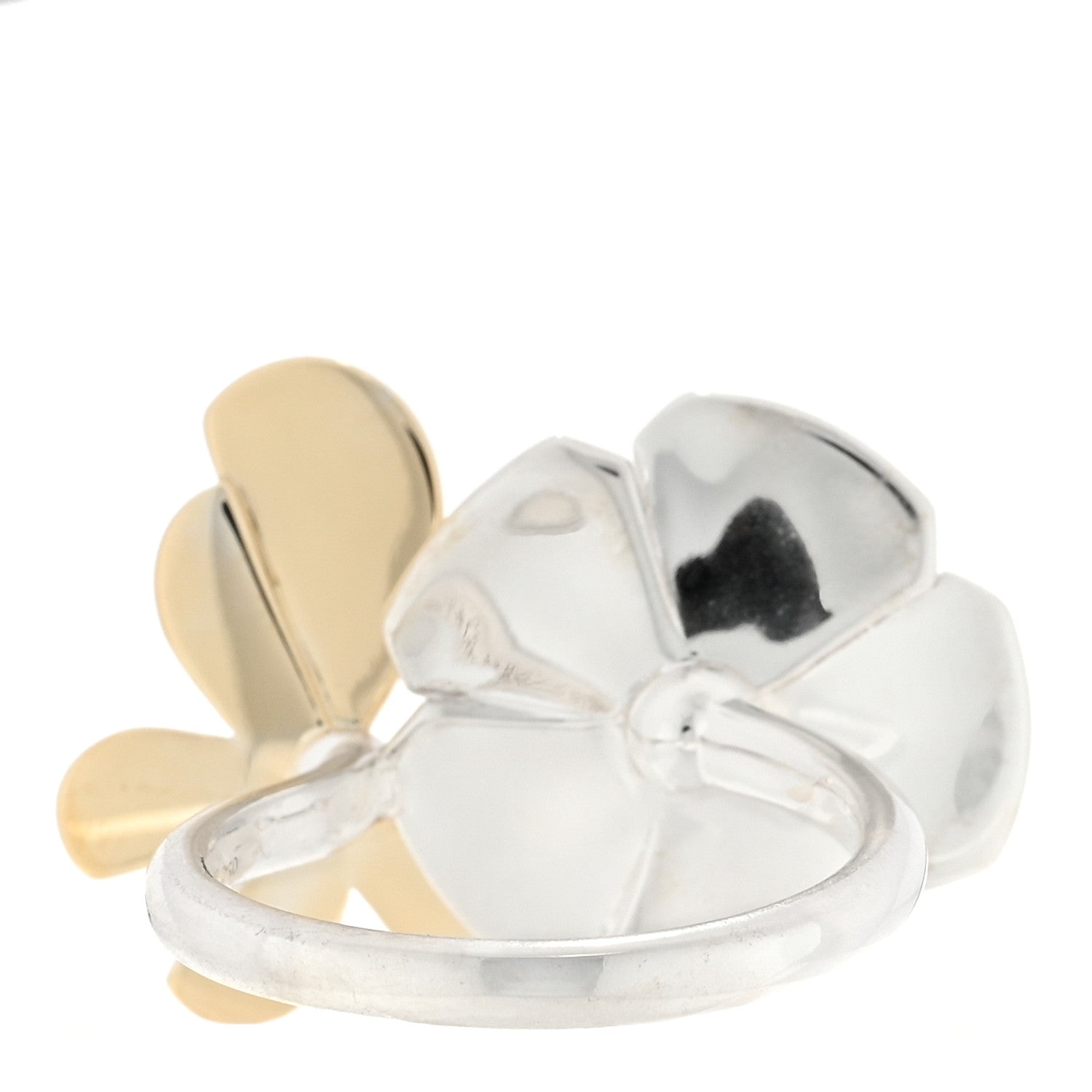 Tiffany 18K Yellow Gold Sterling Silver Return to Tiffany Love Bugs Butterfly Flower Ring 54 7 3 of 4