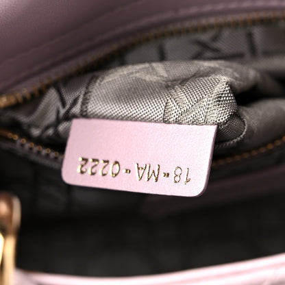 Christian Dior Metallic Calfskin Cannage Mini Lady Dior Pink 6 of 15