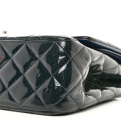 Chanel Patent Quilted Jumbo Double Flap Navy Blue 9 of 10