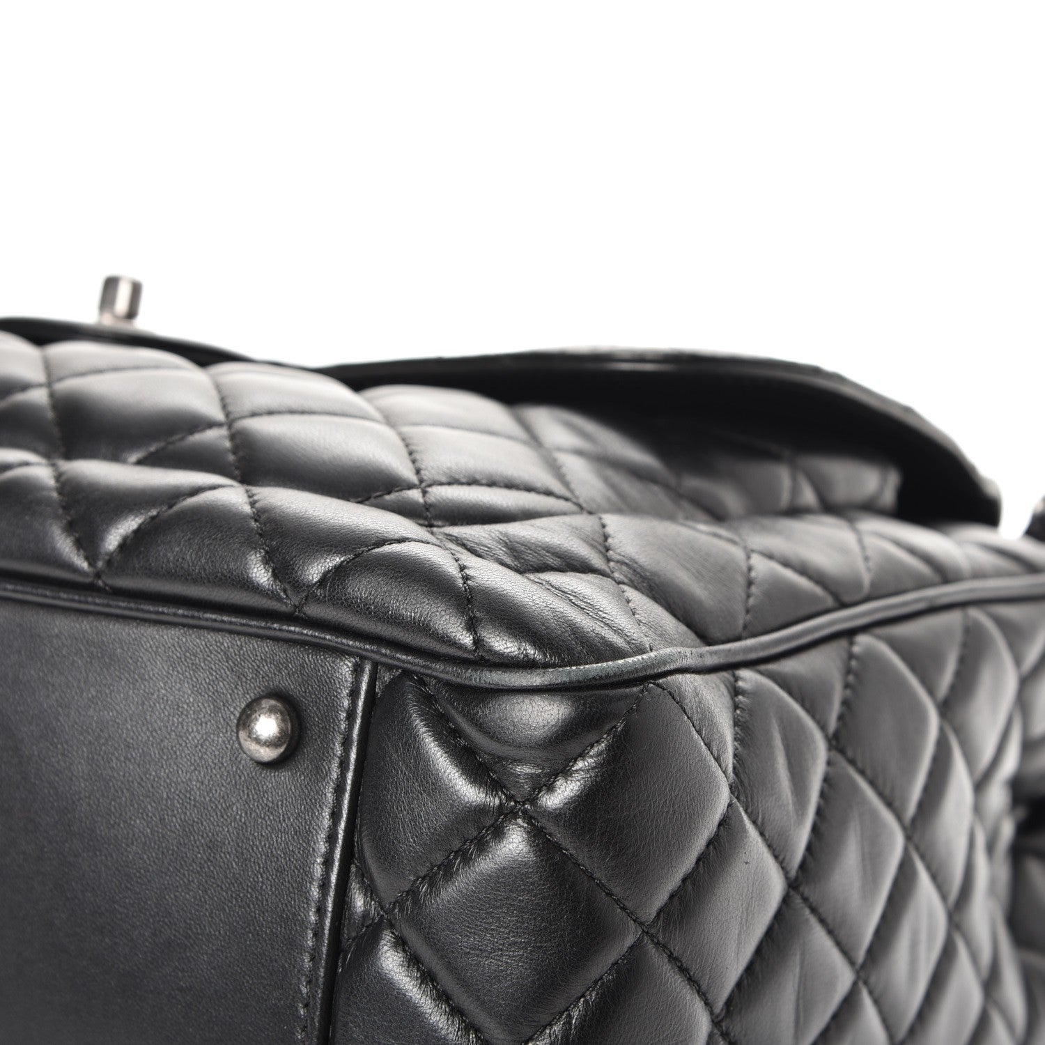 Chanel Lambskin Quilted Front Flap Tote Black 12 of 15