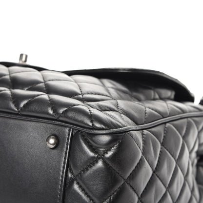 Chanel Lambskin Quilted Front Flap Tote Black 12 of 15