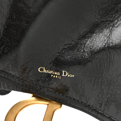 Christian Dior Crinkled Lambskin 135mm Saddle Belt Black 6 of 10