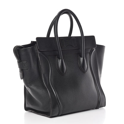 Celine Drummed Calfskin Mini Luggage Black 3 of 15