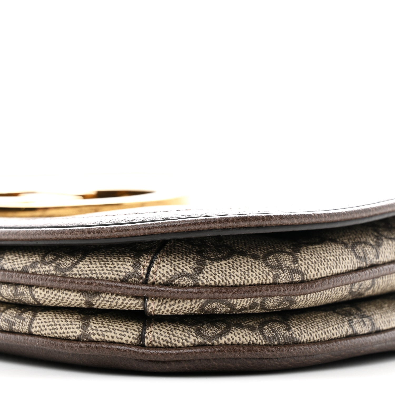 Gucci GG Supreme Monogram Textured Dollar Calfskin Web Medium Blondie Shoulder Flap Bag Beige Ebony New Acero 11 of 11