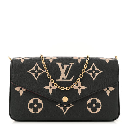 Louis Vuitton Empreinte Monogram Giant Felicie Pochette Black Beige 1 of 11