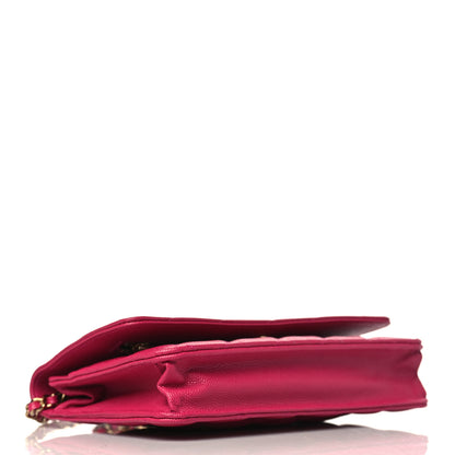 Chanel Caviar Quilted Wallet On Chain WOC Fuchsia 4 of 10