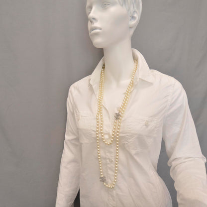 Chanel Pearl CC Long Strand Necklace Gold 2 of 4