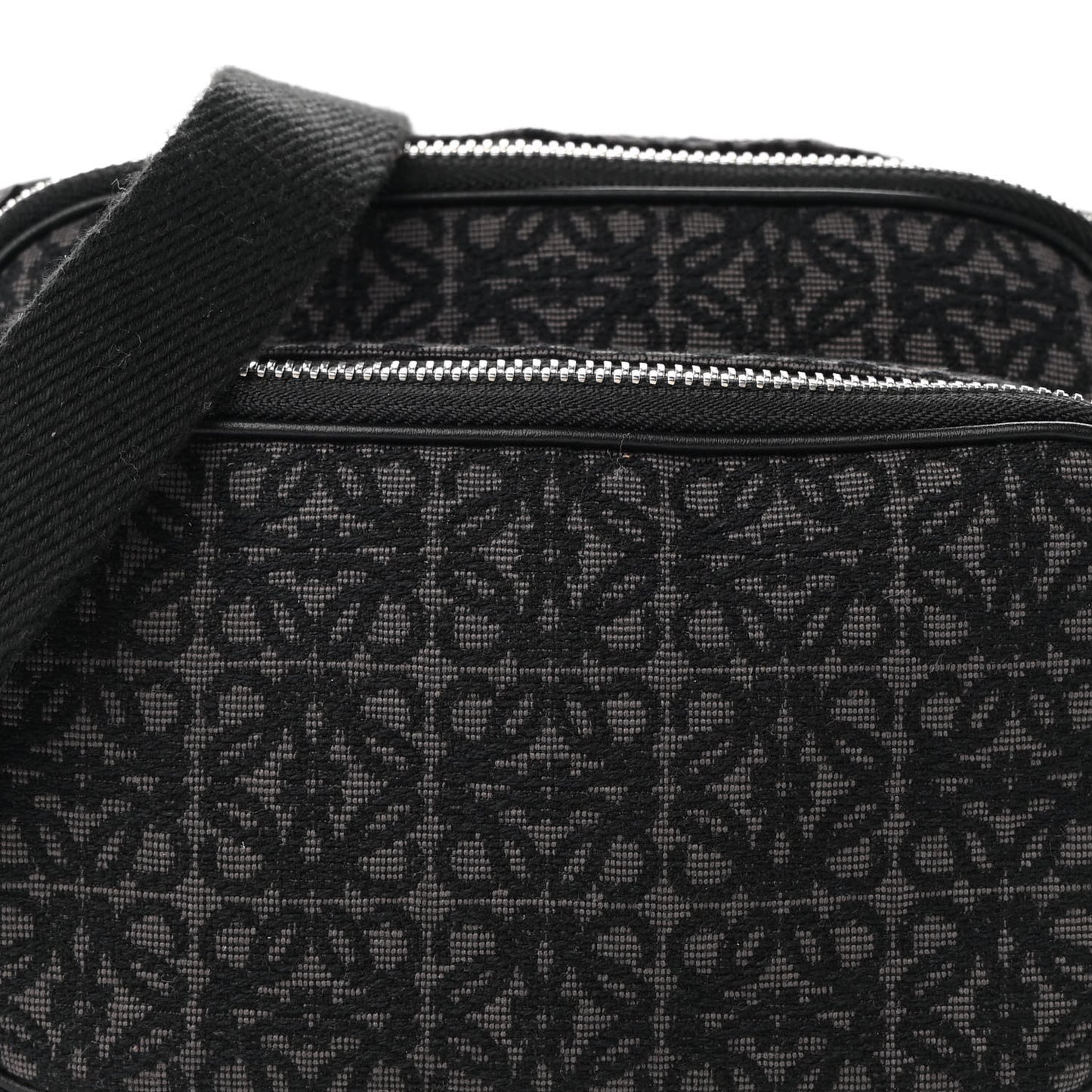 Jacquard Anagram Calfskin Mini Camera Bag Anthracite Black