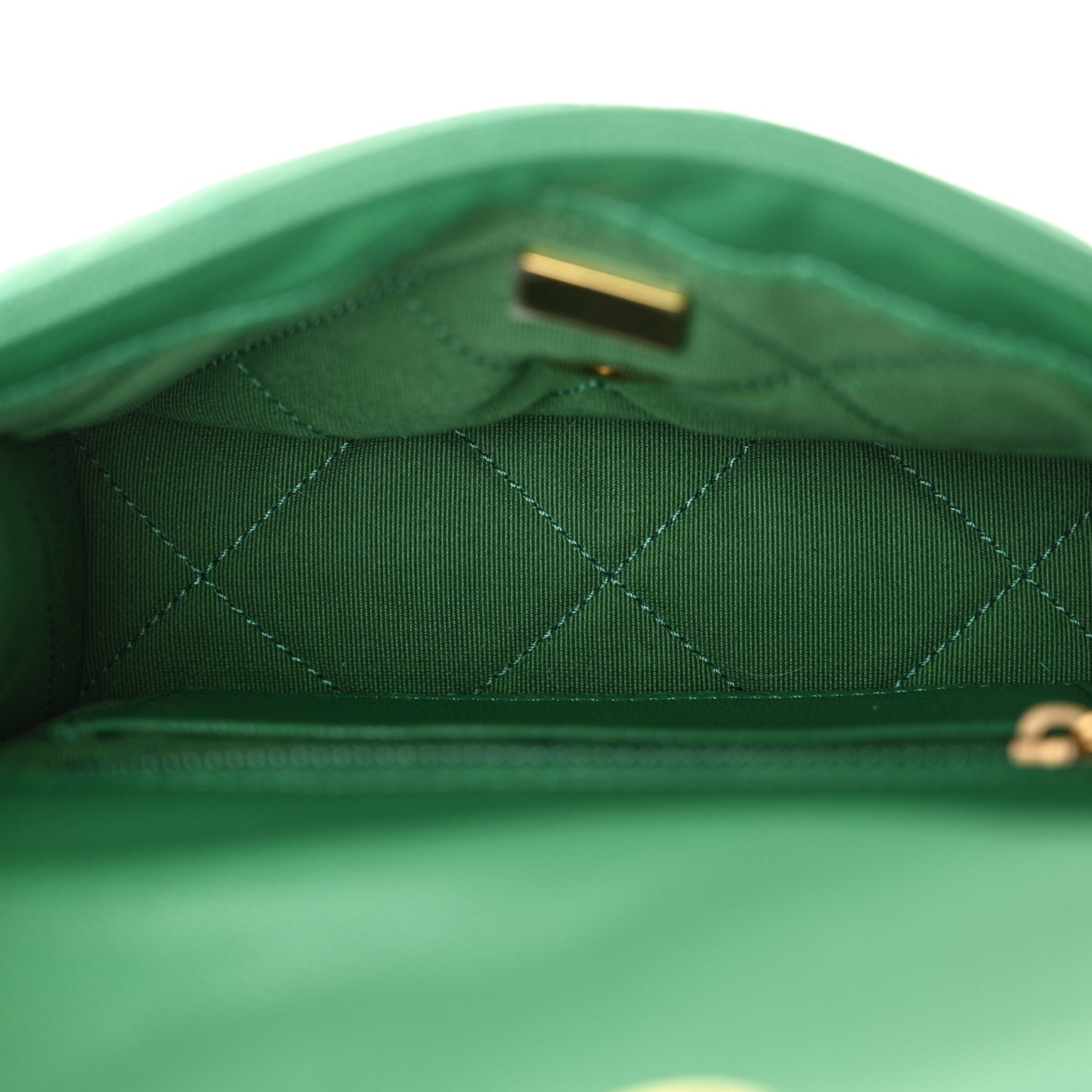 Caviar Quilted Mini CC Flap Green