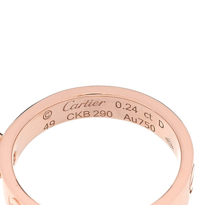 Cartier 18K Pink Gold Diamond .24ct LOVE Solitaire Engagement Ring 49 5 5 of 6