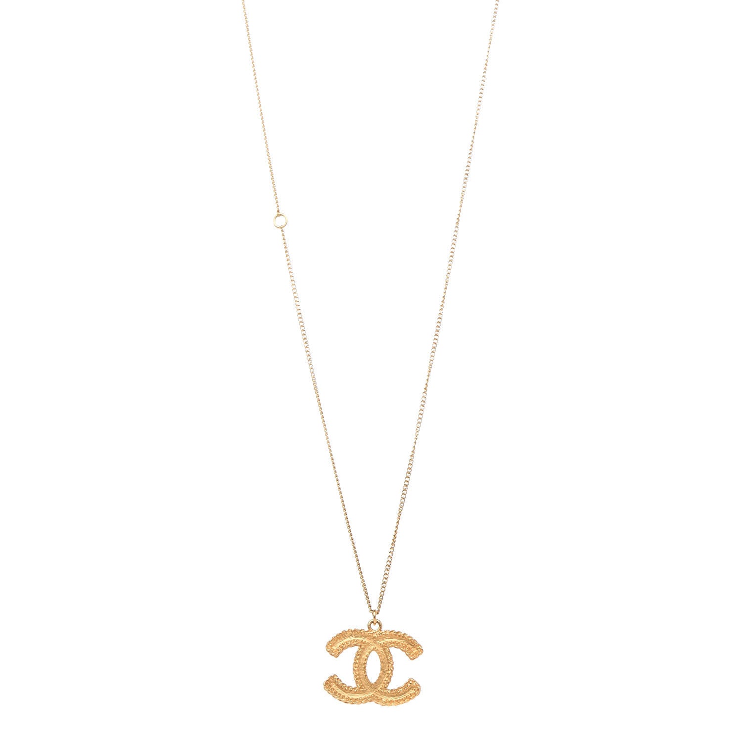 Chanel CC Necklace Matte Gold 1 of 4