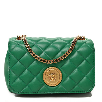 Versace Nappa Quilted Small Medusa Chain Crossbody Green 1 of 8