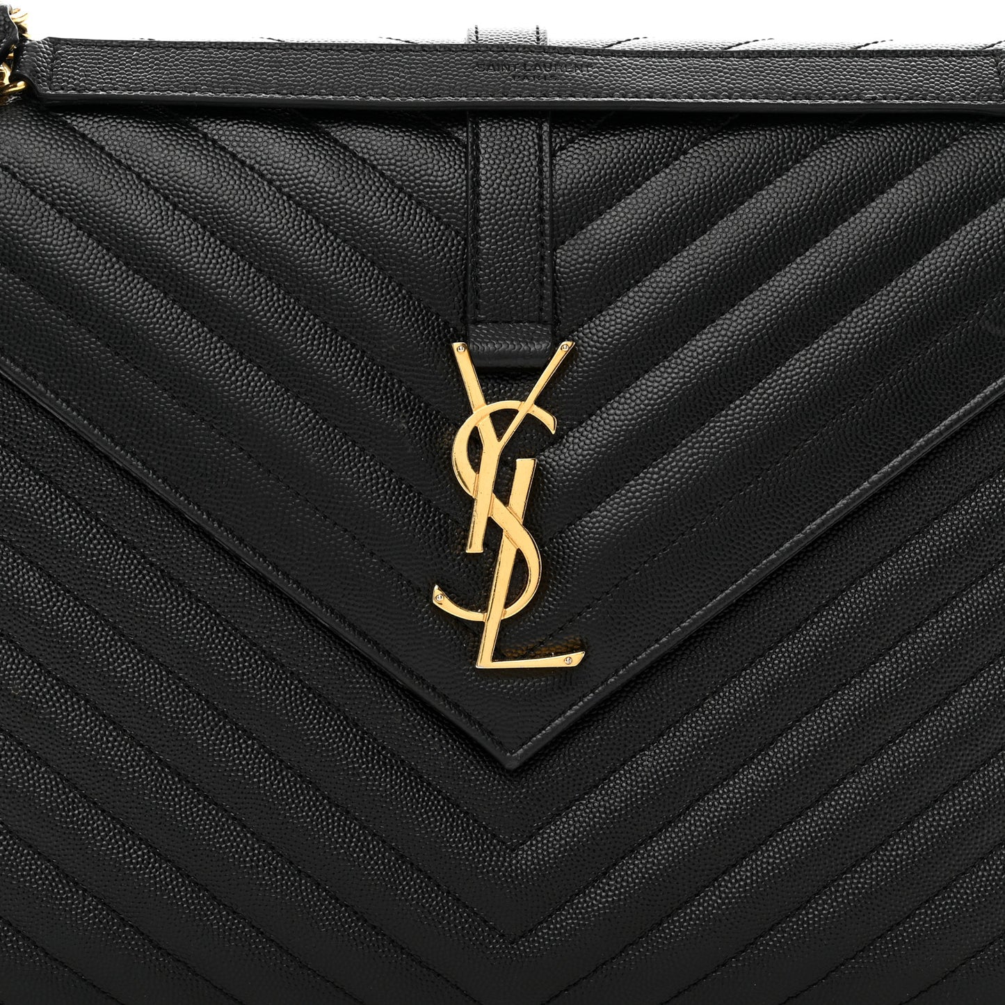 Grain De Poudre Matelasse Chevron Large Monogram Satchel Black