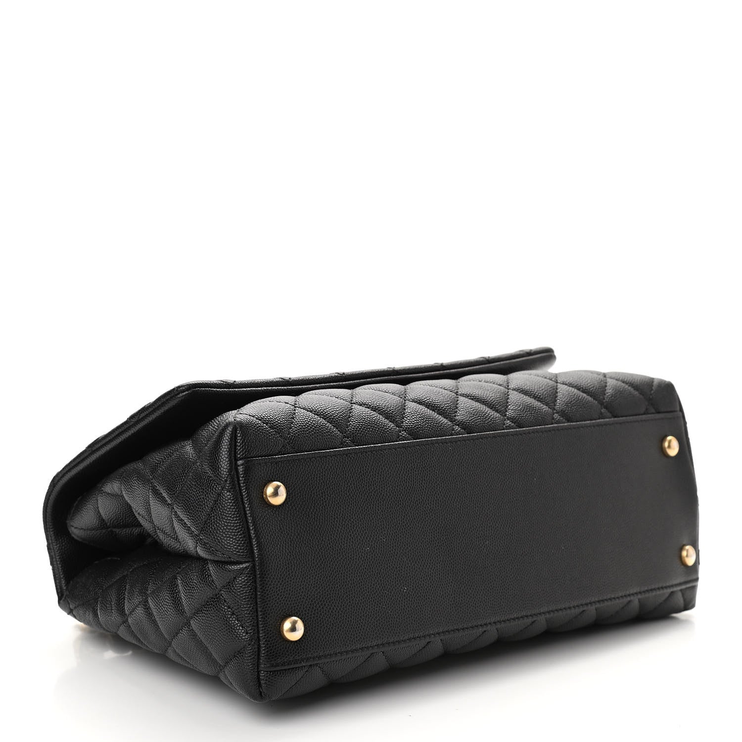 Chanel Caviar Elaphe Quilted Small Coco Handle Flap Black 4 of 10