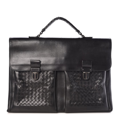 Bottega Veneta Calfskin Intrecciato Briefcase Black 1 of 11