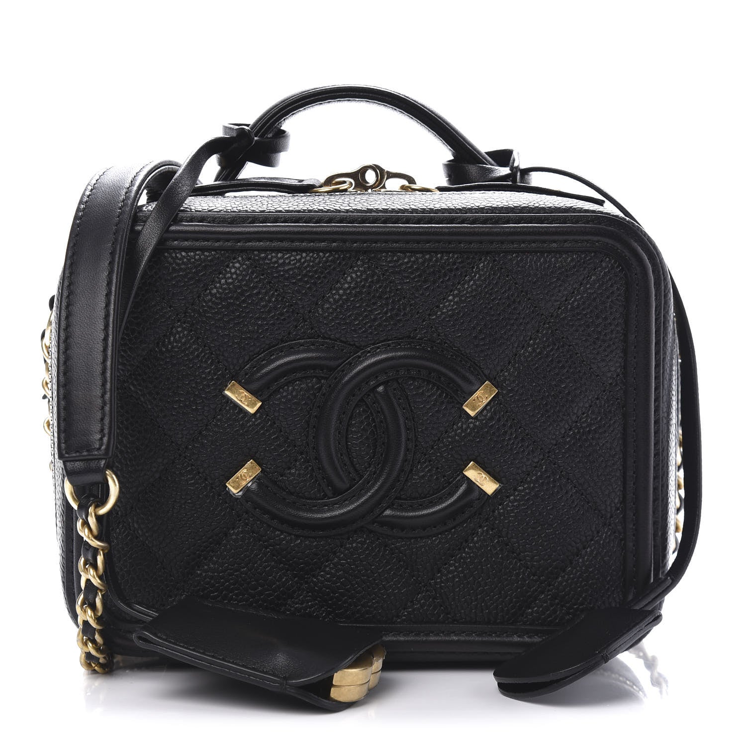 Chanel Caviar Quilted Small CC Filigree Vanity Case Black 1 of 11