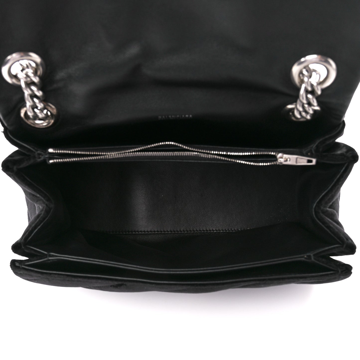 Crushed Velvet Quilted Medium Crush Chain Bag Black