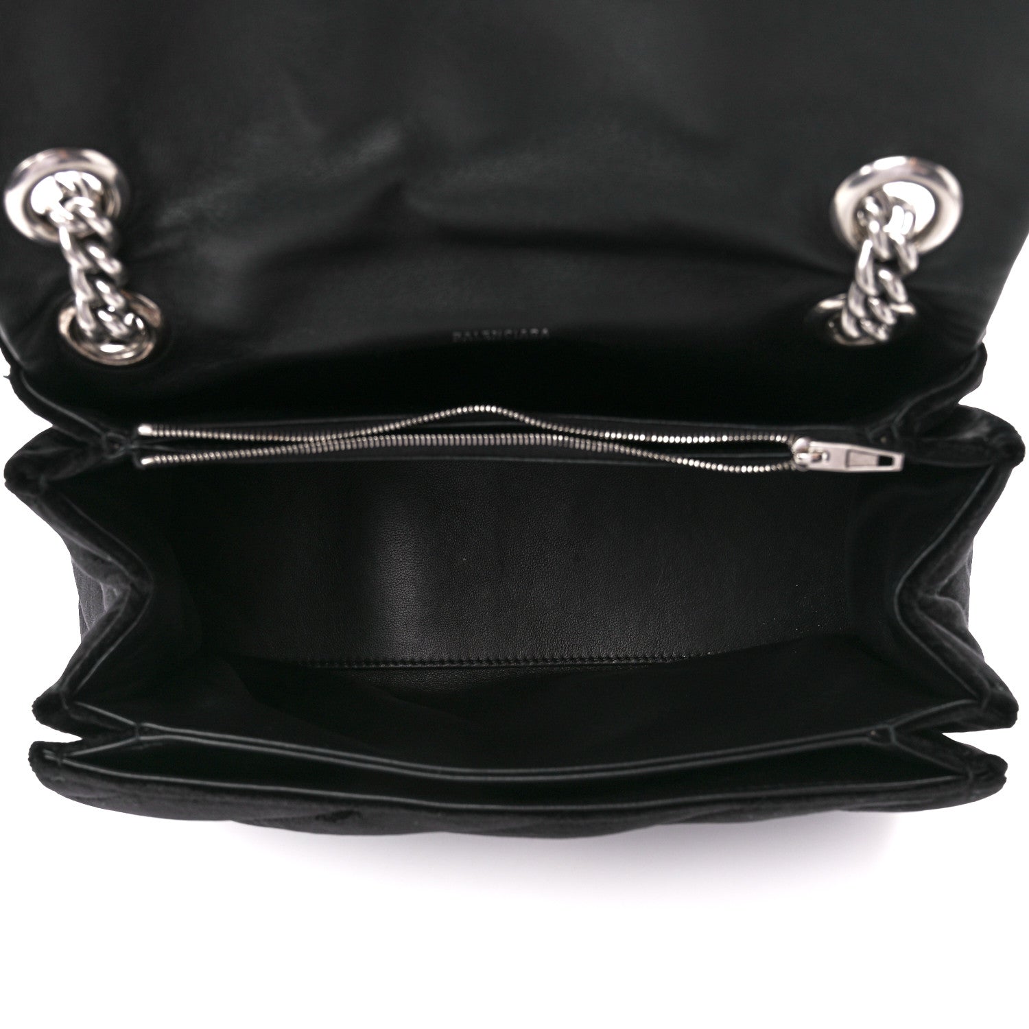 Balenciaga Crushed Velvet Quilted Medium Crush Chain Bag Black 5 of 10