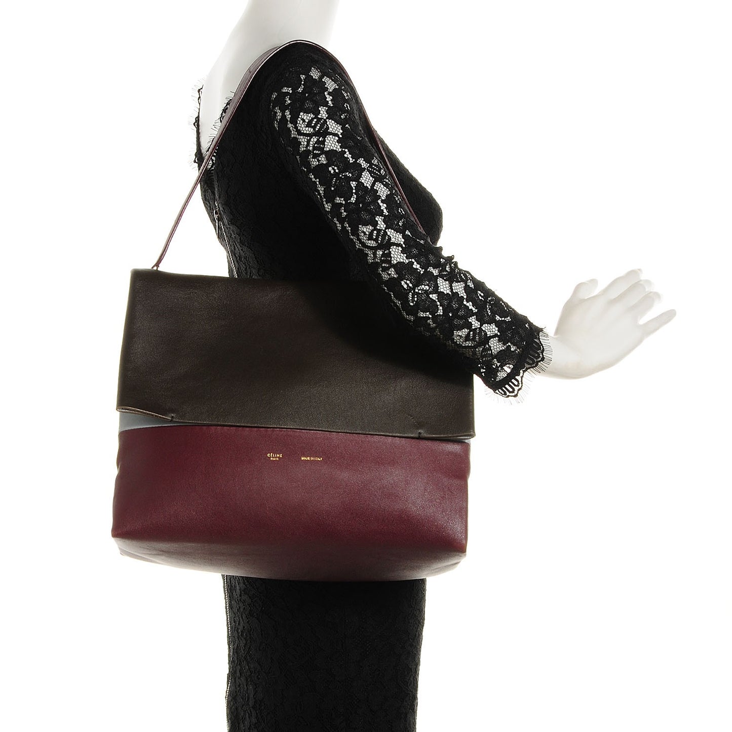 Smooth Calfskin Tri-Color All Soft Shoulder Bag Sky