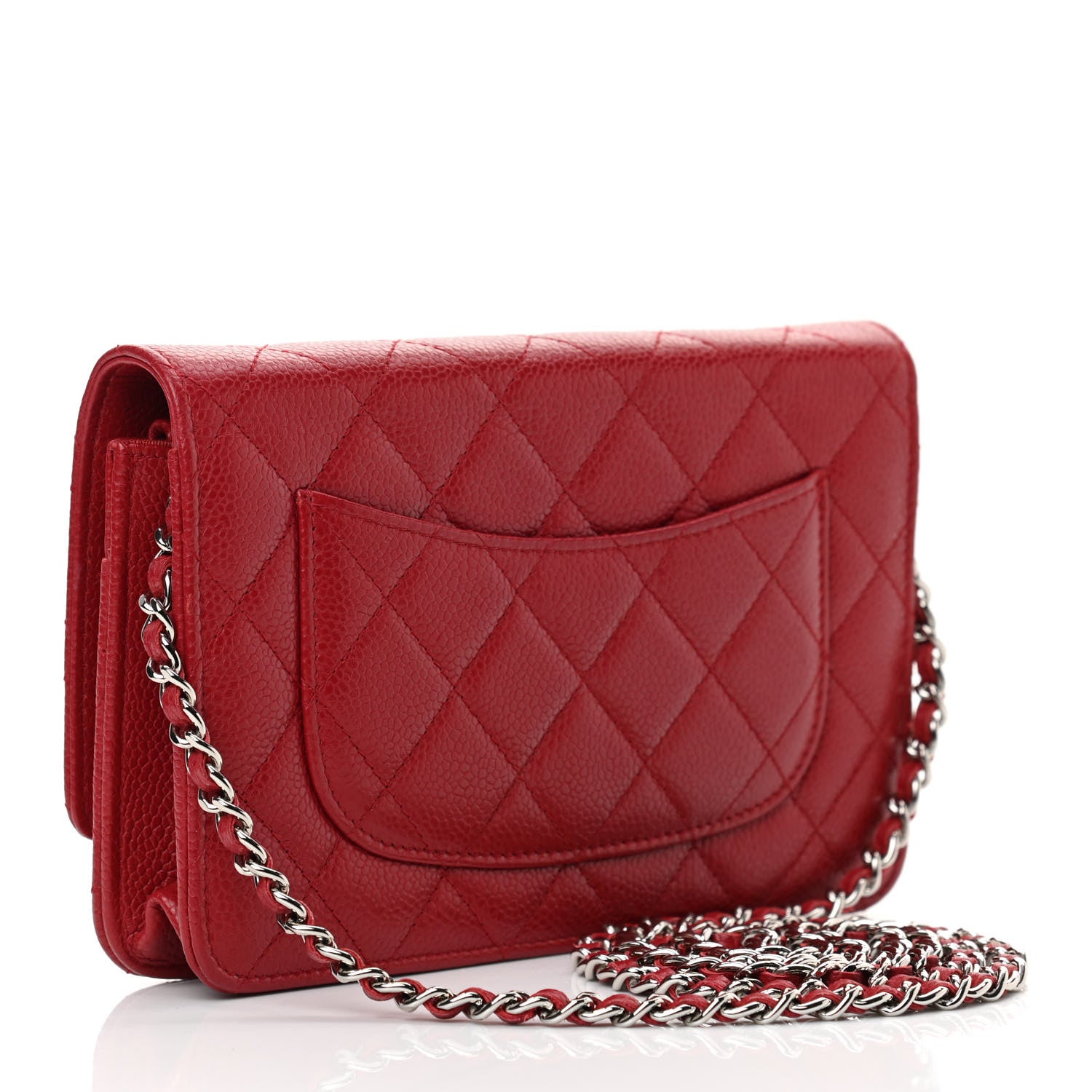 Chanel Caviar Quilted Wallet On Chain WOC Red 5 of 25
