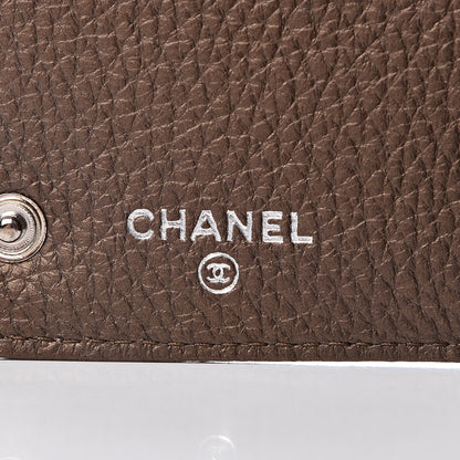 Chanel Metallic Calfskin Large Timeless Zip Around Wallet Brown 7 of 9