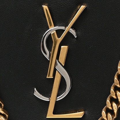 Saint Laurent Smooth Calfskin Tri-Metal Cassandre Wallet On Chain WOC Black 7 of 9